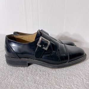 Vintage Pegabo Black Leather Monk Strap Dress Shoes 40